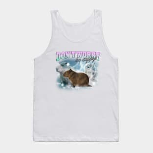 Cabybara Vintage 90s Bootleg Style T-Shirt, don't worry be cappy Shirt, Funny Capybara Meme Tank Top